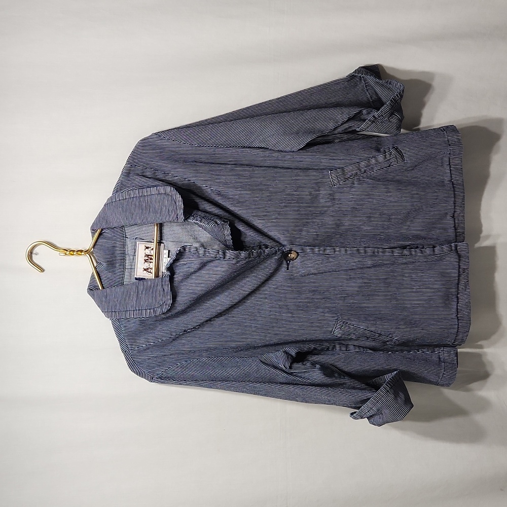 Pinstripe 3/4 Sleeve Jacket